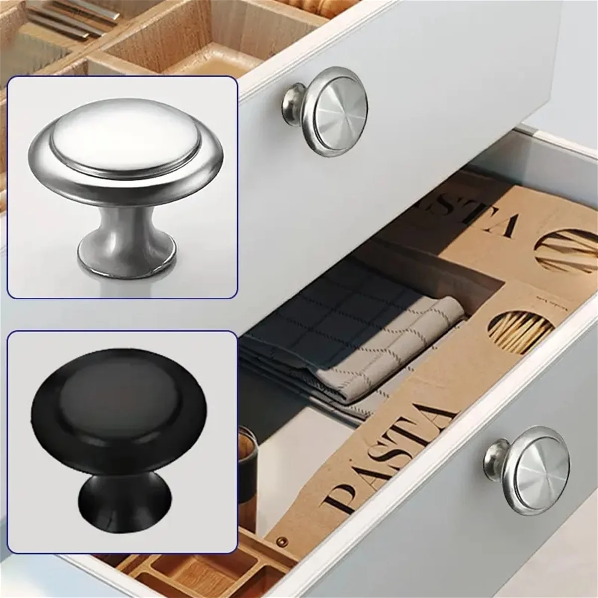 Circular Small Door Handle Cabinet Stainless Steel Metal Single Hole Wardrobe Shoe Drawer Hardware Modern Luxurious Minimalist