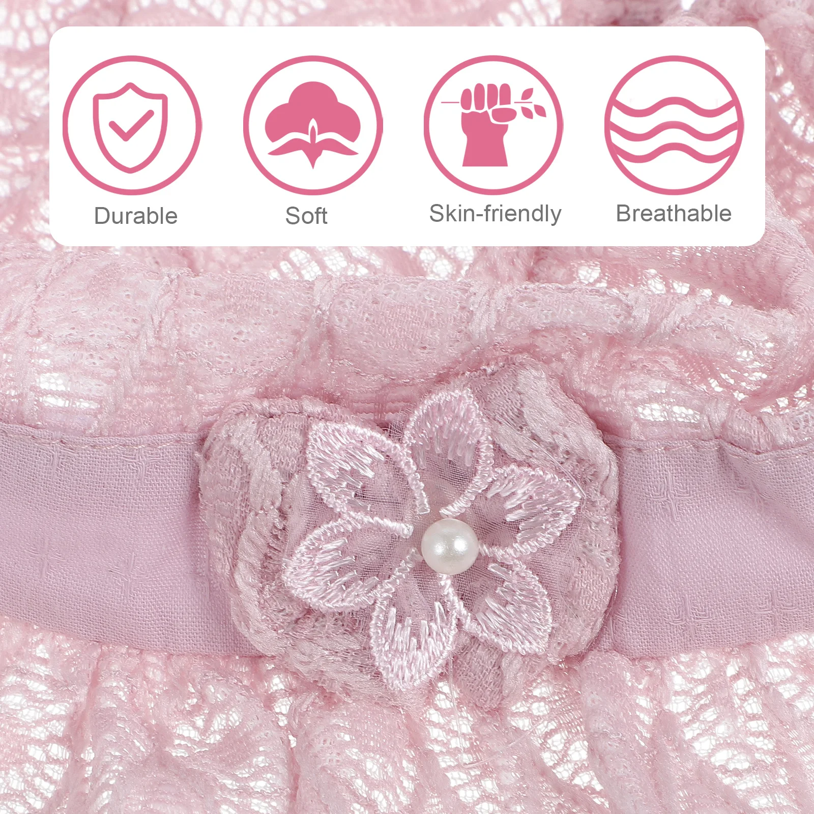 

Baby Christening Bonnet Princess Lace Newborn Hat Soft Adjustable Cap for Girls Photo Prop Party Outing Hat