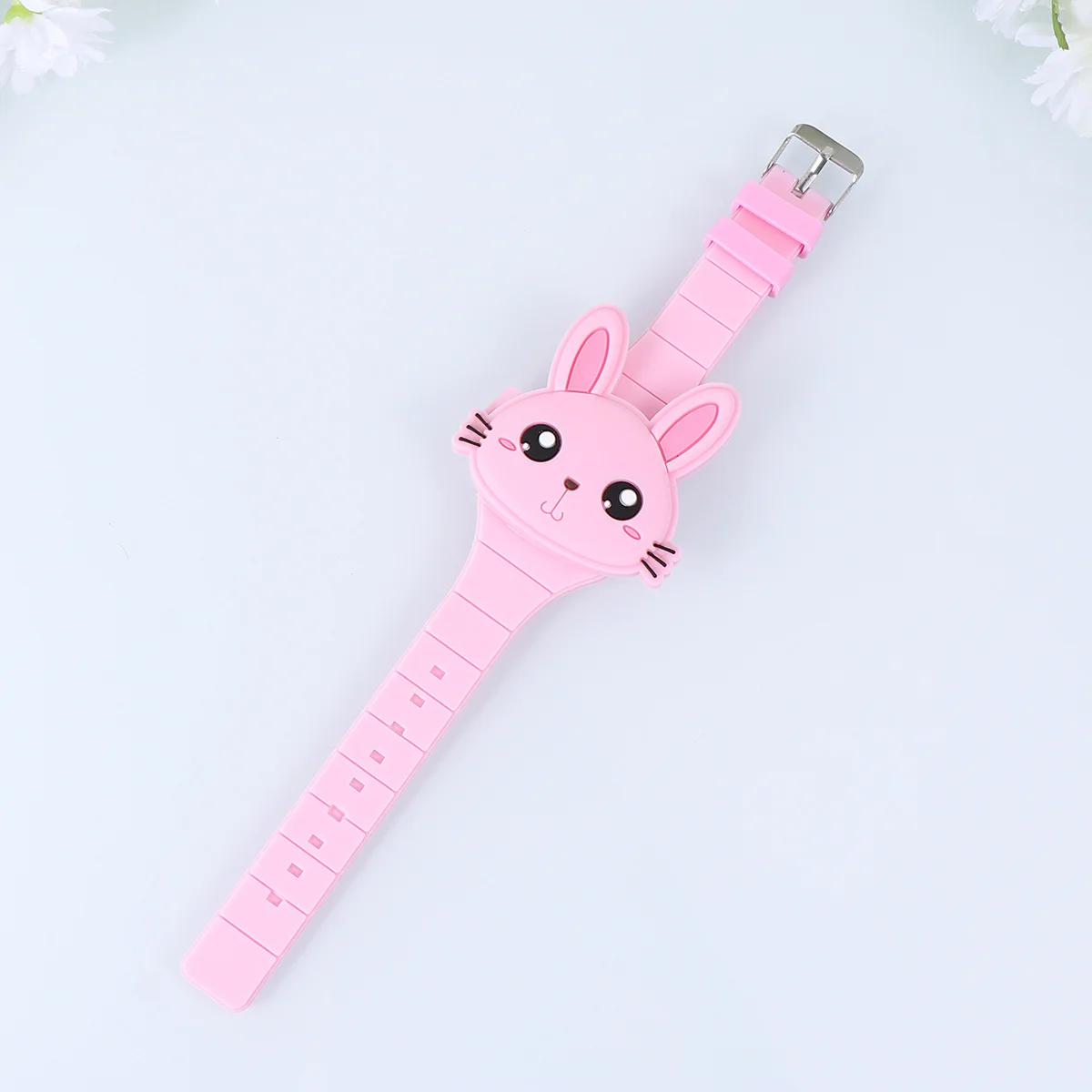 Светло-розовые силиконовые часы в форме кролика с героями мультфильмов, светодиодный электронный подарок на день рождения, вечерние сувениры для
