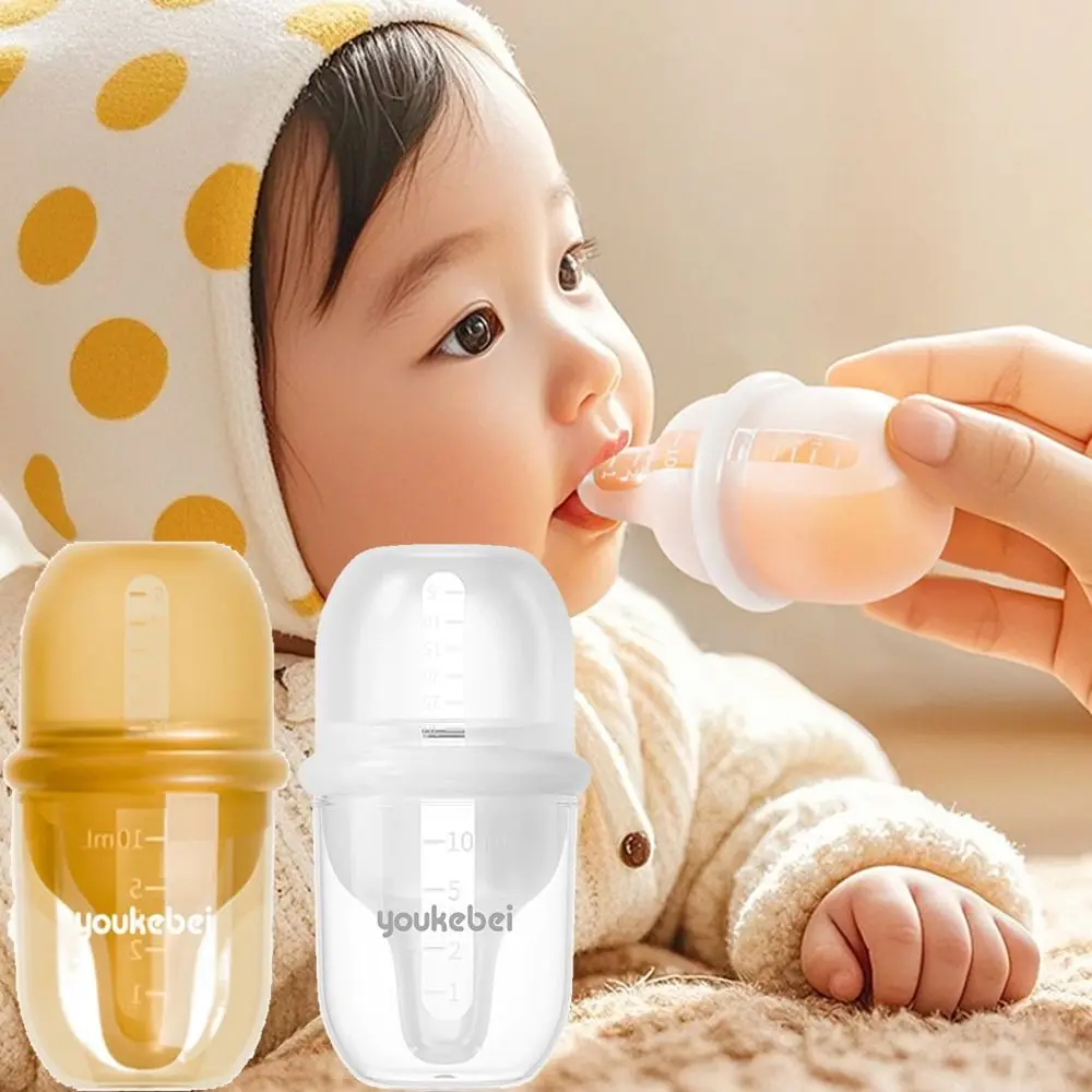 Slow Flow Nippel-Silikon-Babyflaschen mit Skala, 30 ml, Lebensmittel-Squeeze-Futterspender, BPA-frei, Anti-Erbrechen-Fütterungsspender für Neugeborene