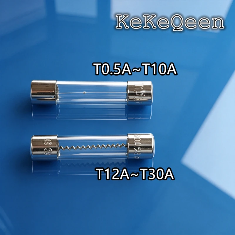 6X30mm Time-Lag Glass Fuse 250V T0.5A T1A T2A T3A T4A T5A T6A T8A T10A T12A T15A T20A T30A  6*30mm Slow Circuit Breaker
