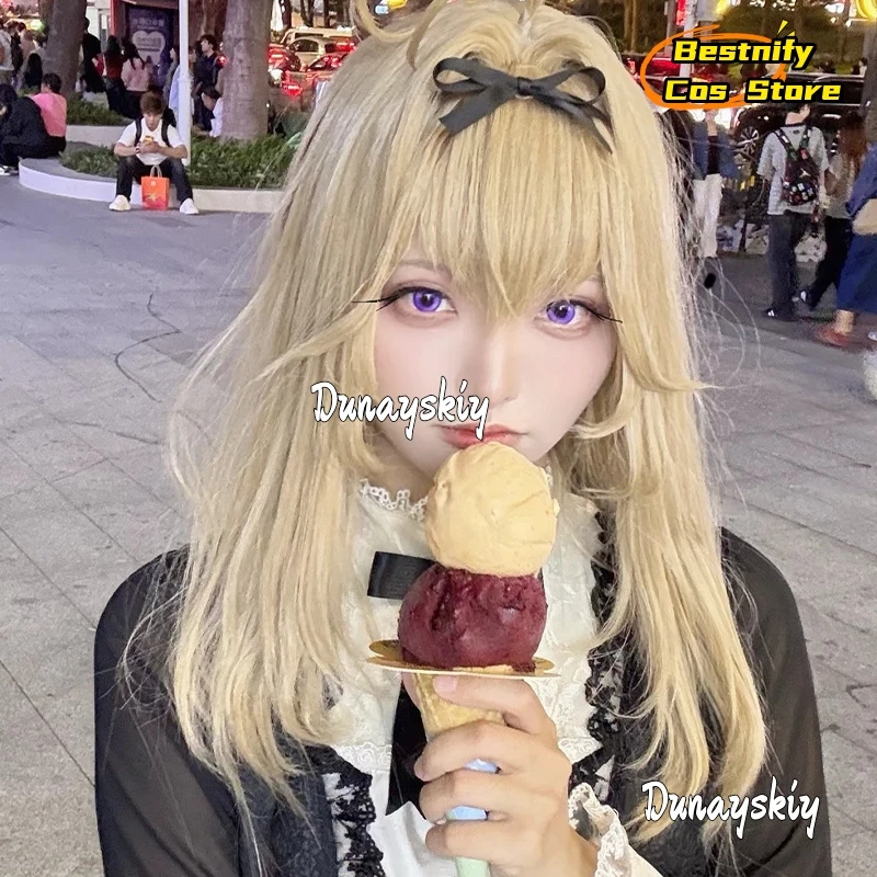 

Bestnify Cos^Moria Luluka Cosplay Wig Cures Fancy Hair Meitantei Pretty Cure! Halloween Women Long Purple Gradient Wig with Bang