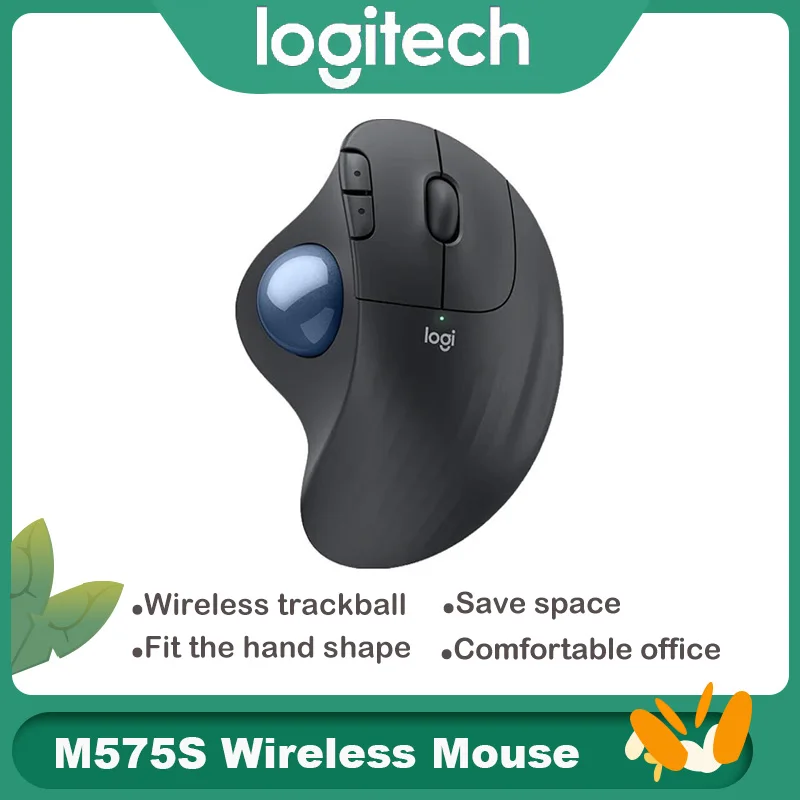 Logitech G ERGO M575S Wireless Trackball Mouse Bluetooth Ergonomic for Laptop Desktop Office Drawing