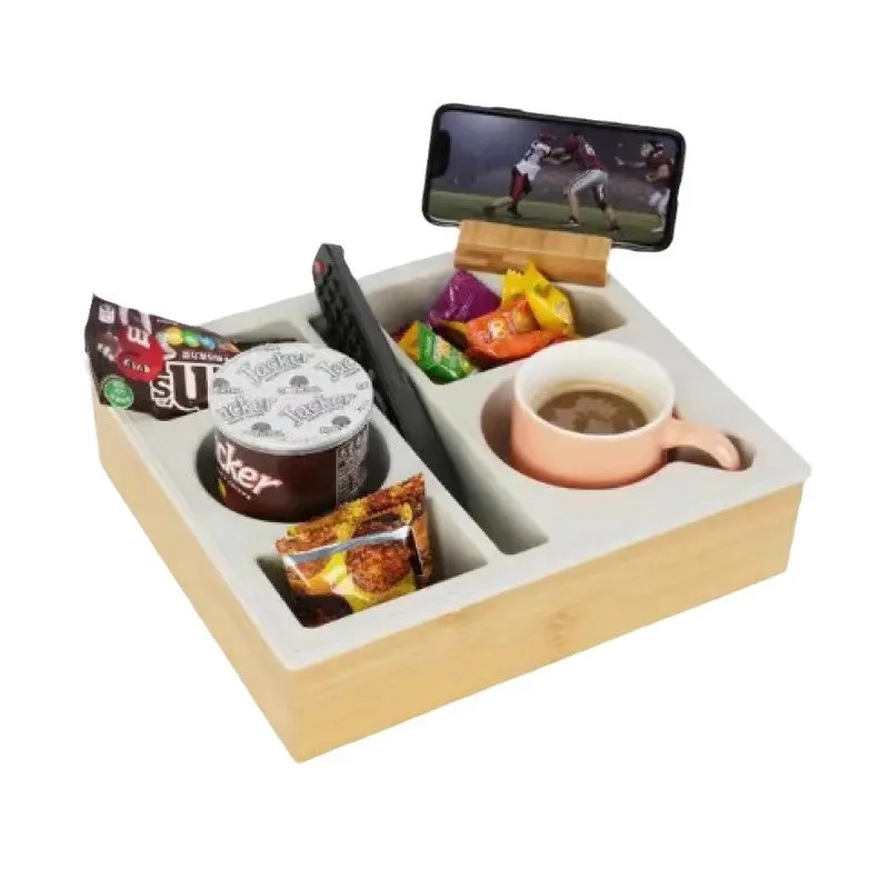 

Solid wood sofa snacks multi-functional storage box grid plate home practical