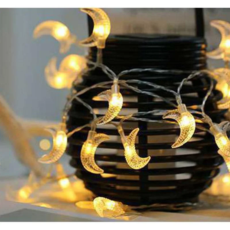 1-10M Led String Lights Moon Star Lamp Eid Moon Star Decoration Hanging String Light Luminous Star Moon Ramadan Home Decoration