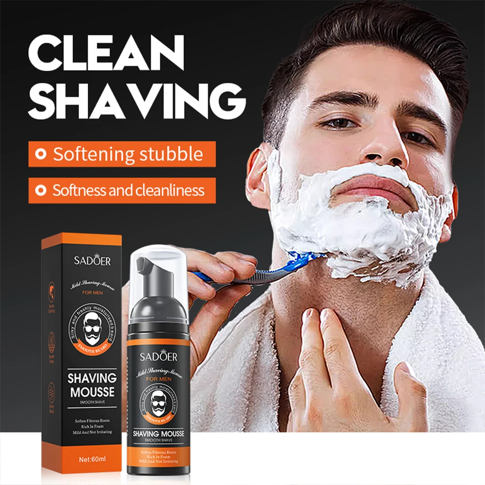 Mousse de afeitar y Gel de afeitar para hombre, 120ml/210g, suave, no irritante, limpio, suave, suaviza el costete, crema de afeitar para Barba
