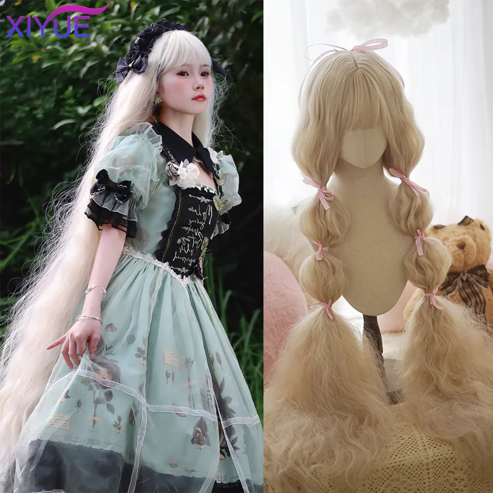 

XIYUE Wig 120cm Lolita fake long hair Princess Lolita super long corn curls