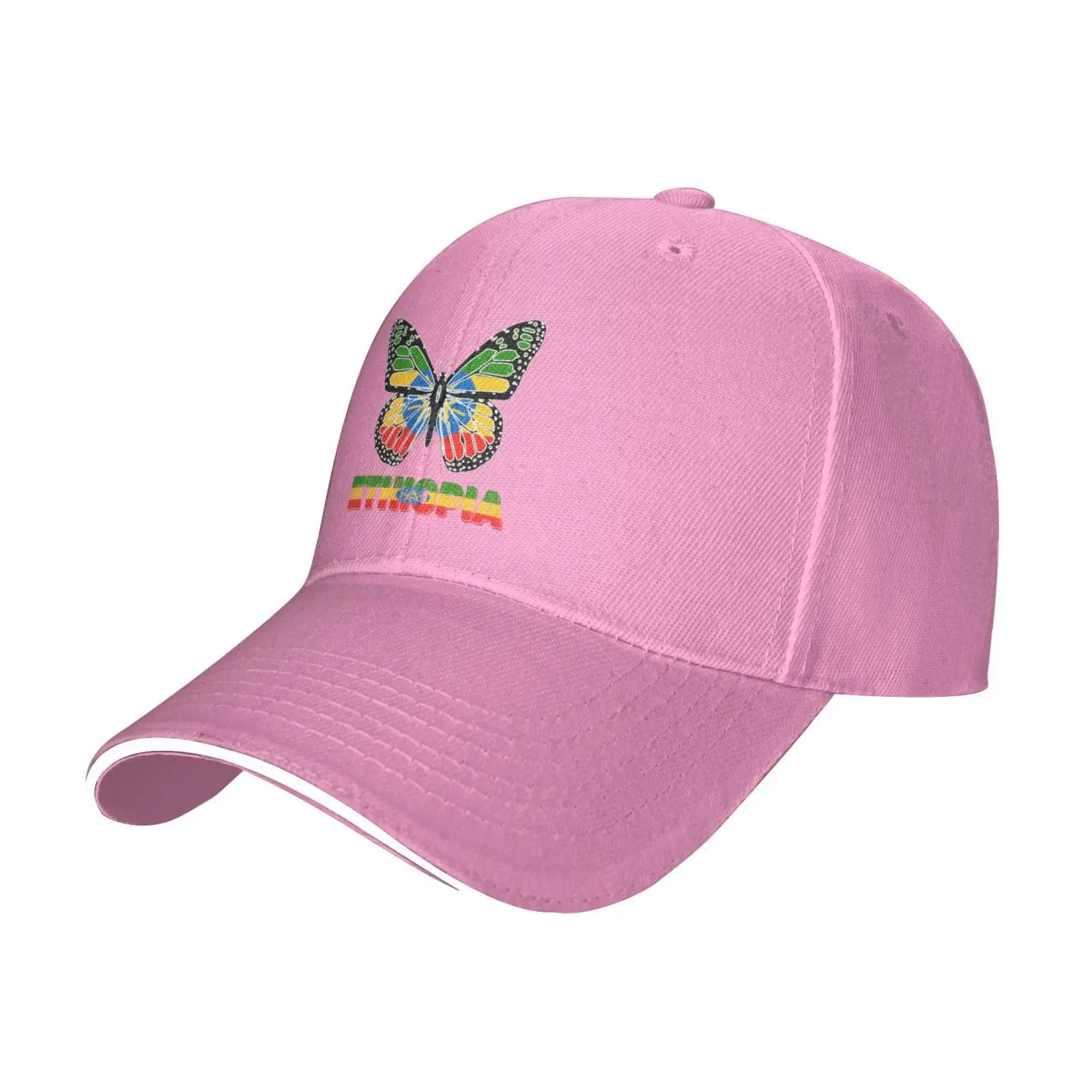 Vintage Ethiopia Ethiopian Butterfly Baseball Cap Classic Retro Snapback Dad Trucker Flat Bill Brim Hat for Men Women Unisex