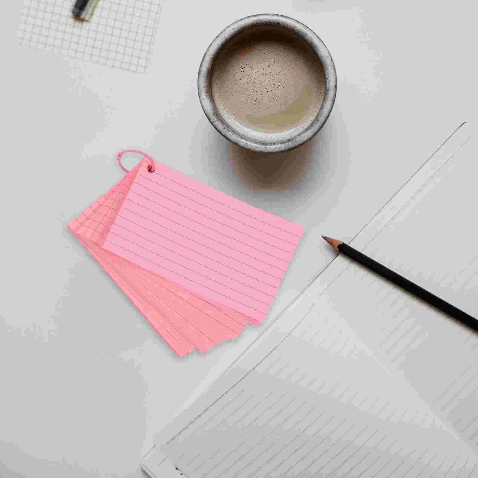 

Loose-leaf Book Flash Cards for Office Lined Index Colored Blank Supplies Memo Note with Ring