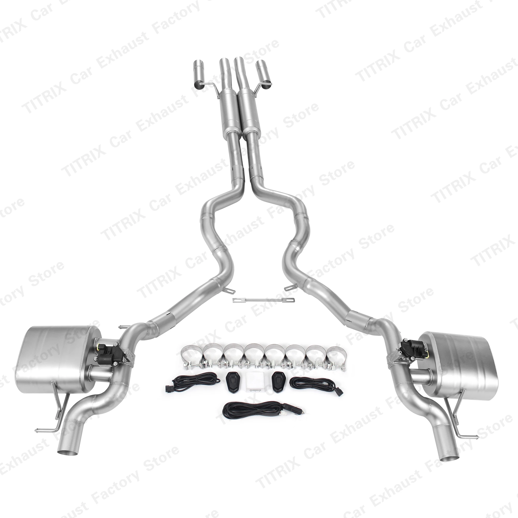 Valvetronic Catback Exhaust Pipe For Range Rover Sport 5.0T 2017 Stainless Steel Mid Pipe + Rear Muffler With Remote Controller