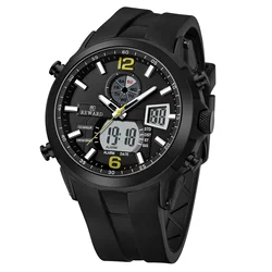 REWARD digital men quartz watch multi function date stopwatch silicone strap waterproof fashion sport digital watches man