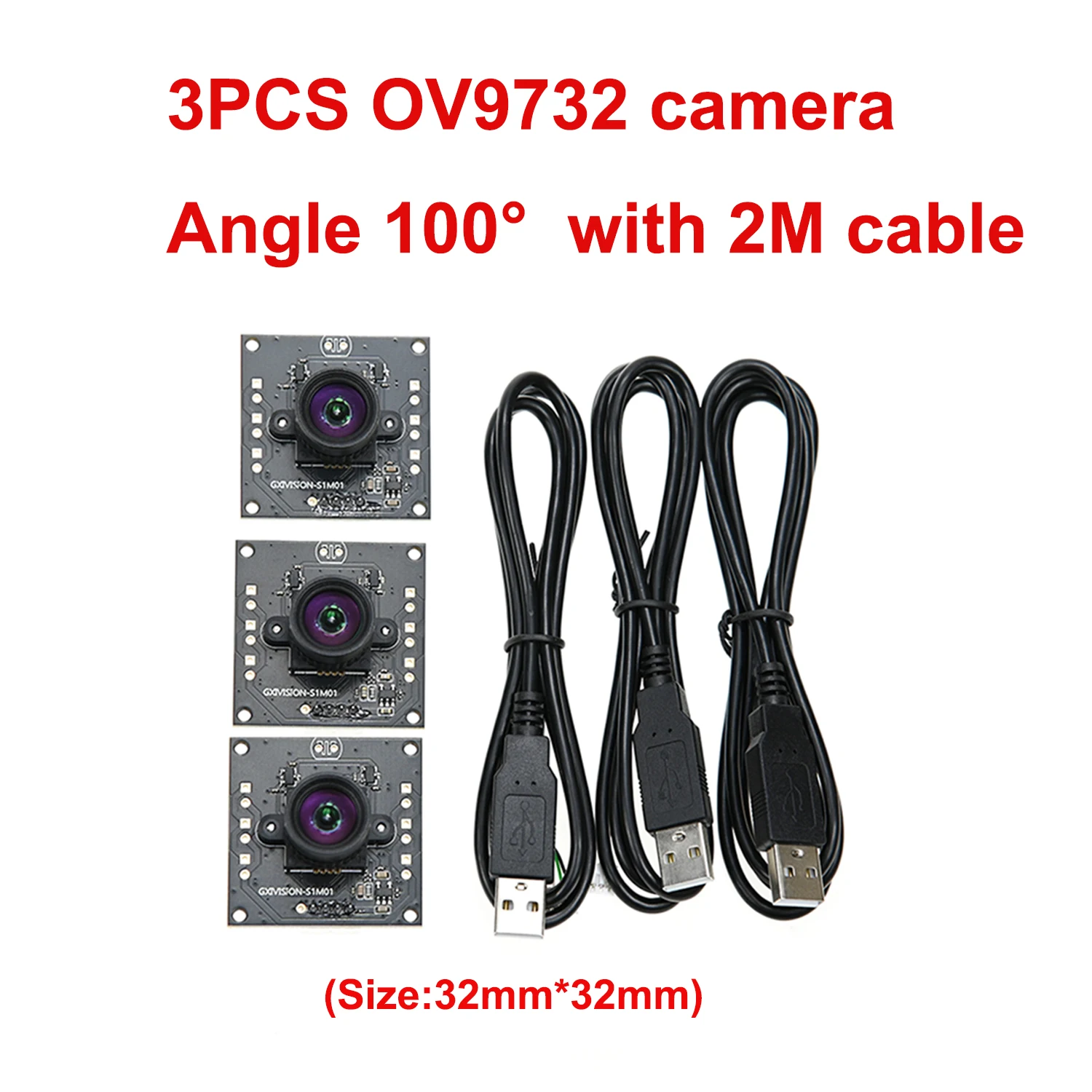 GXIVISION 3PCS IMX179/OV2735/OV9732100 Graden 1MP 30fps 2M Kabel Camera Module Compatibel Voor DIY Autodarts.io, USB Gratis Driver
