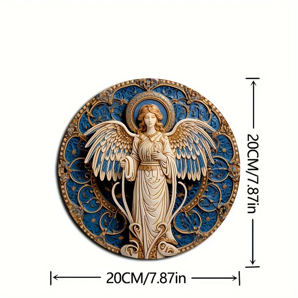 تمثال ملاك عتيق من الأكريليك - تأمل الملاك البيج للجدار، ديكور جارلاند - هدية عيد الحب لعباد الملاك. #5