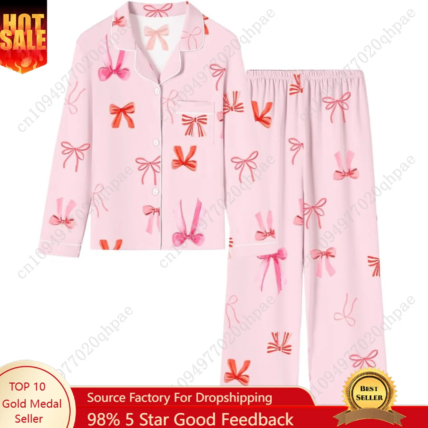 

Umeyda Girls & Women Pajamas Set Long Sleeve Button-Down Sleepwear Nightwear Soft Pjs Set Loungewear