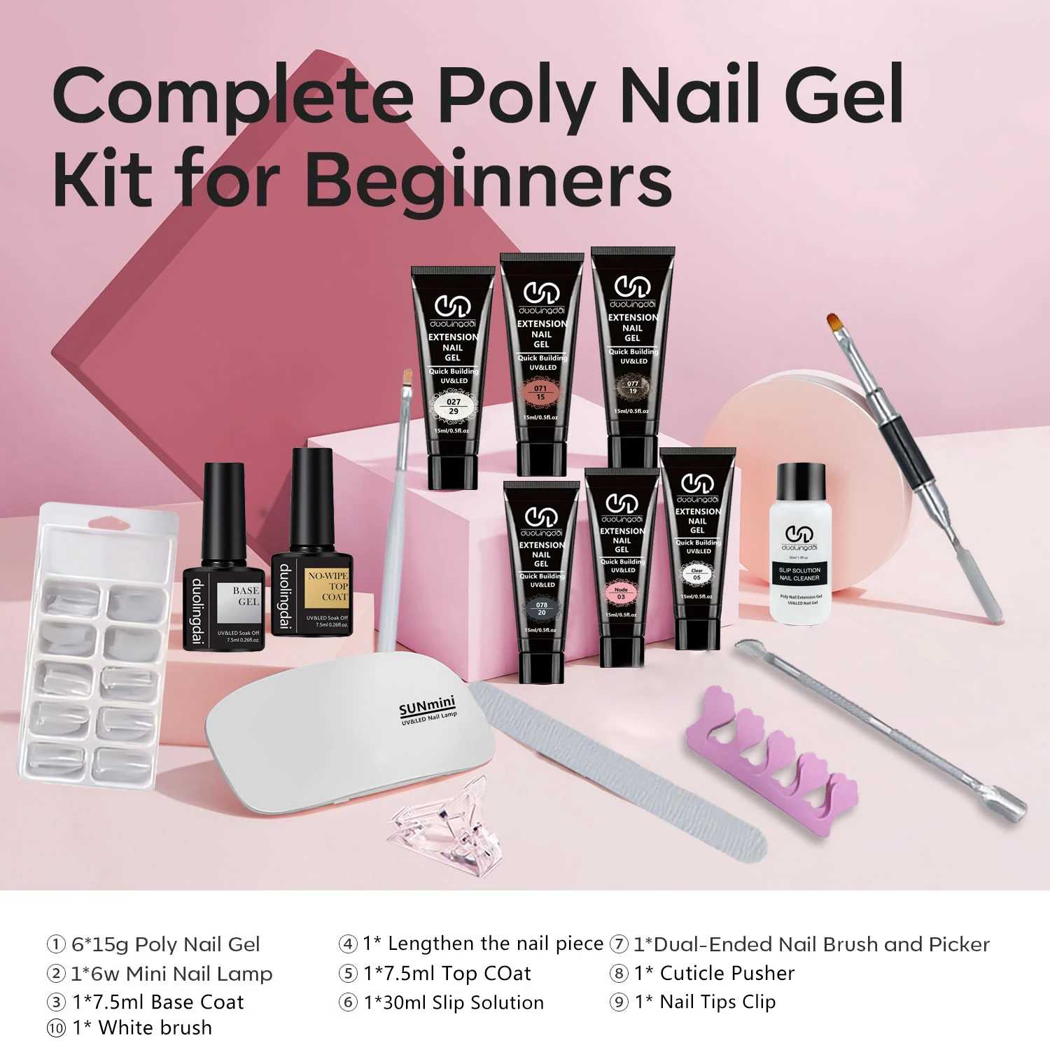 Kit de Gel para Extensão de Un - Polygel Nail Kit avaliação e preço