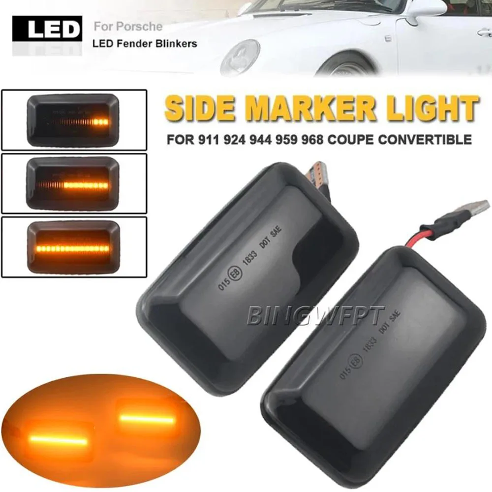 LED ديناميكية الجانب ماركر بدوره مصباح إشارة مصباح متسلسل 2 قطعة لأودي A6 S6 100 C3 C4 200 80 90 B2/B3/B4 كوبيه Porshce 911 VW #4