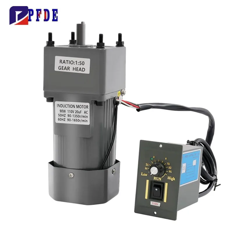 

220V 110V 90W Single-Phase AC Gear Motor with Speed Adjustable Controller Governor Geared Motor and Speed Controller KIT