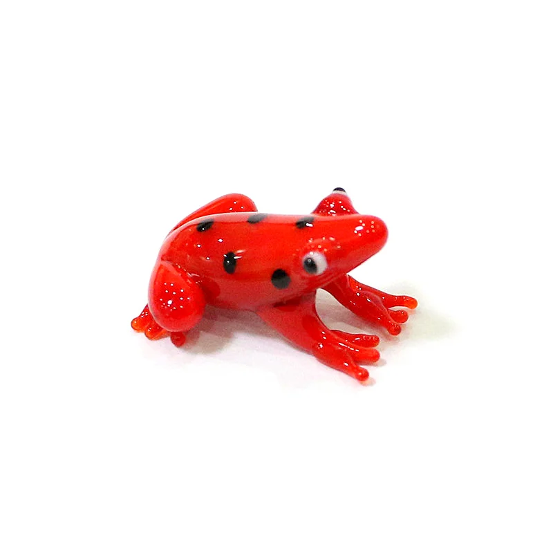 2 Stück Bunte Mini-Glas-Tierfiguren Niedliche Frosch-Miniatur-Statuen Ornamente für Zuhause Tischdekoration Feengarten Bonsai Deko-Zubehör – Detail 19