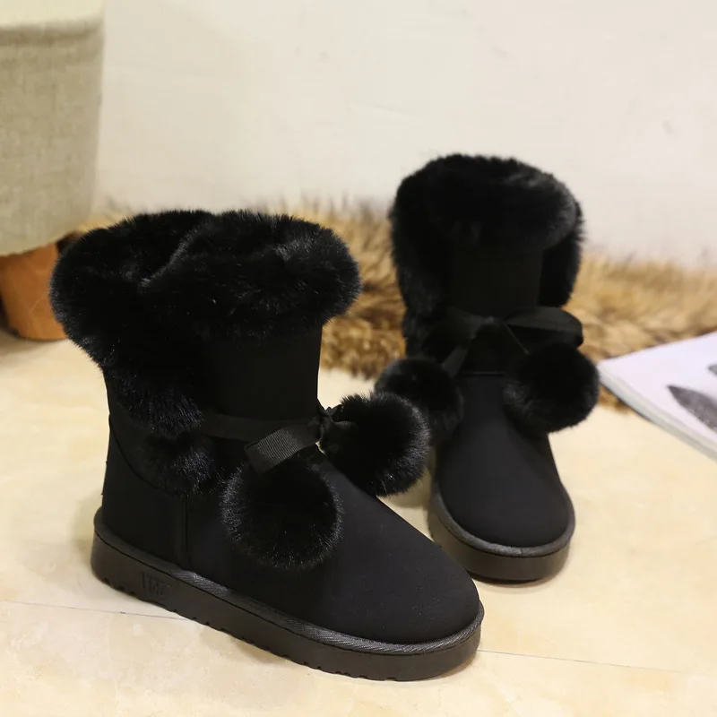 2023 New Women Fur Fleece Lined Thermal Flat Snow Shoes Comfortable Lightweight Winter Keep Warm Boat Shoes Loafers Shoes