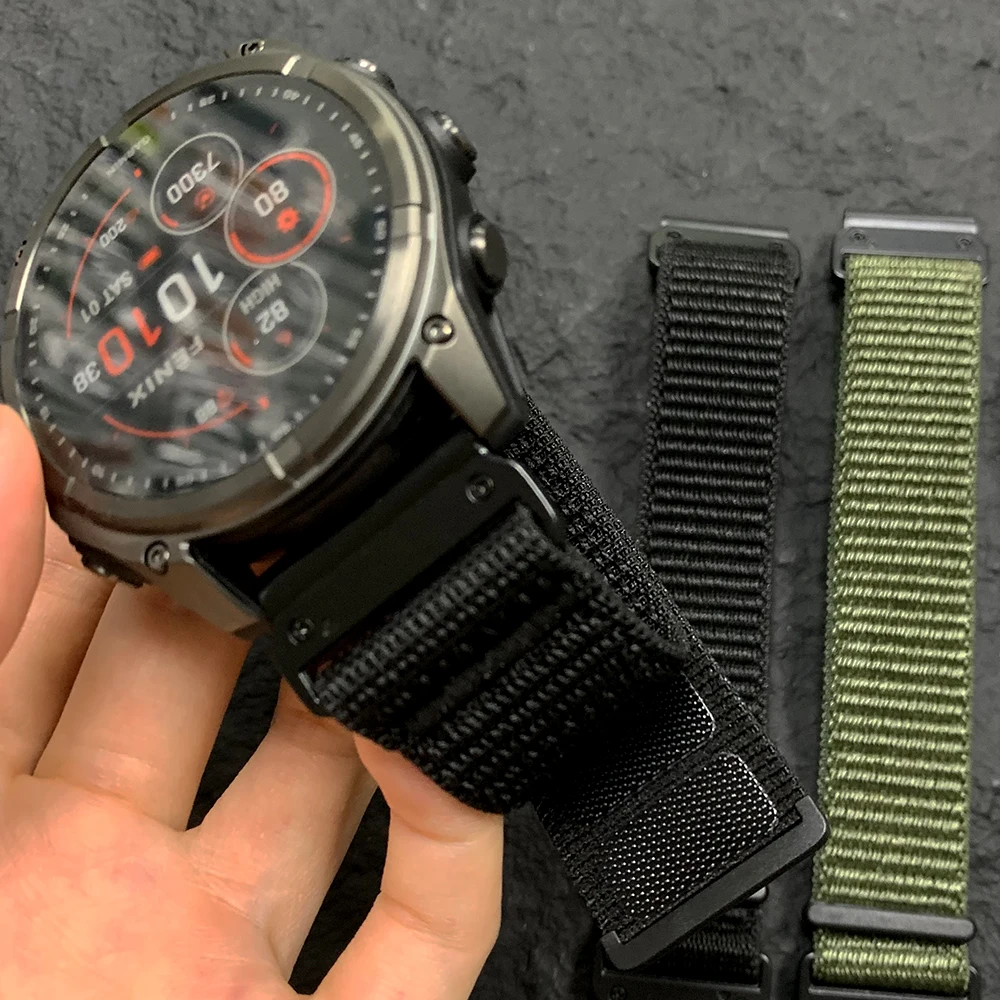 QuickFit 22/26mm Nylon Band For Garmin Tactix 8/Enduro 3 2/Epix Pro Gen 2/Fenix 9 Pro E 8 47mm 51mm 7 7X 6 6X 5 5X Plus Bracelet