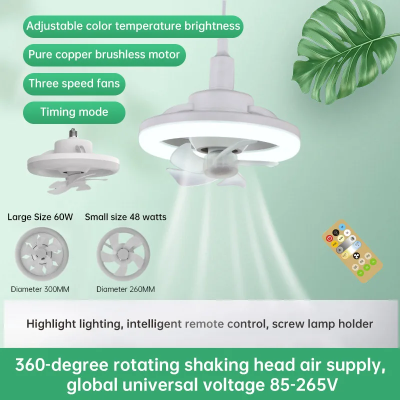 

E27 Ceiling Fan with Lights LED Fan Light Ceiling Light with Fan Electric Aroma Fan with Remote Control Bedroom Living Room Deco