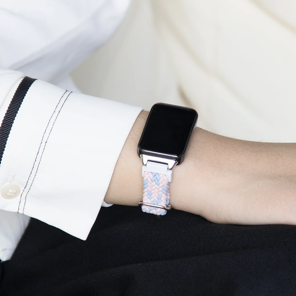 Return Braided Slide Buckle Strap For Honor Band 9 Quick Release Washable Nylon Adjustable Sport Smartwatch Band For Men Women