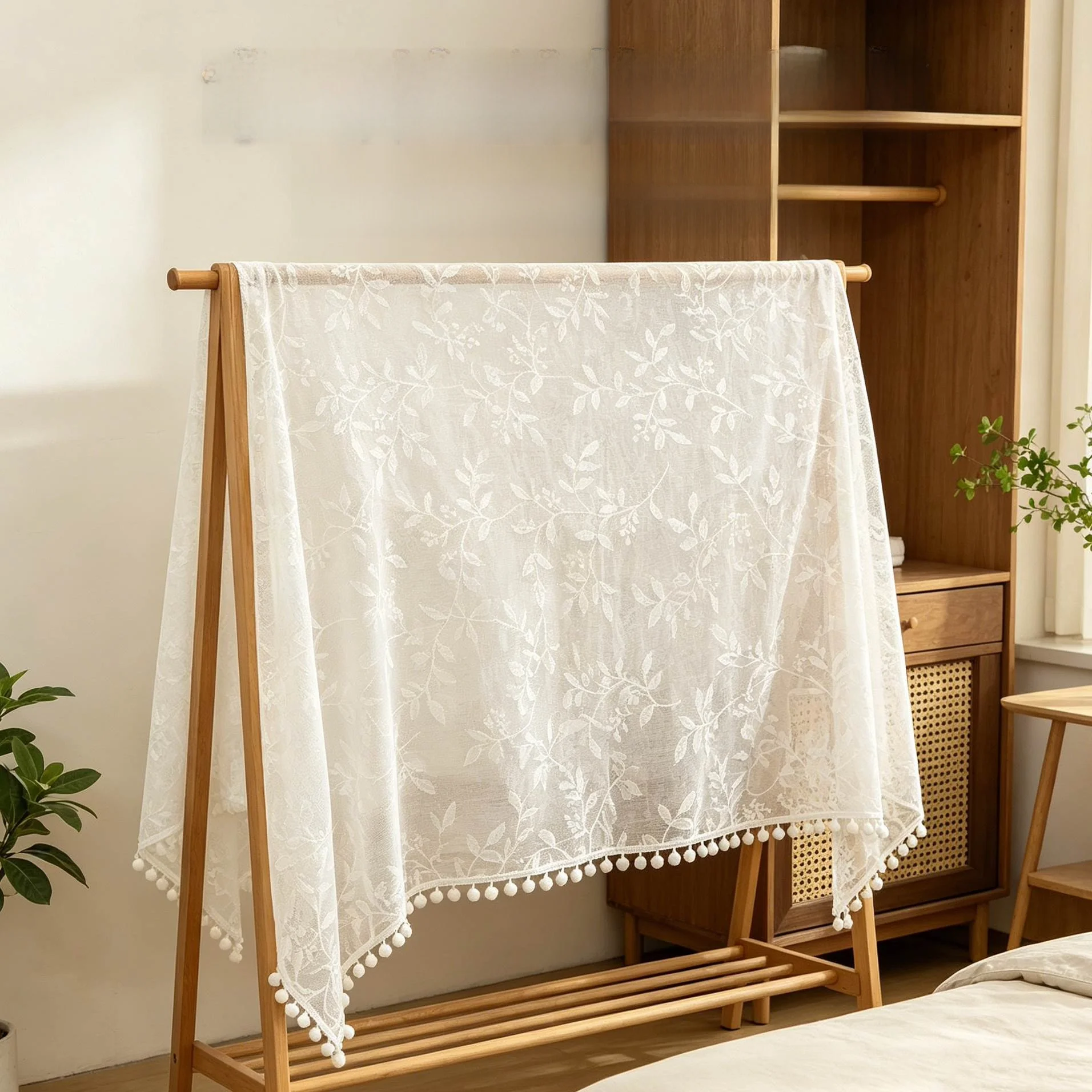 

2026 New Large Lace Floor Clothes Hanger Dust Cover Home Use Wardrobe Top Cover Cloth Dustproof Artistic Fabric Protection ...