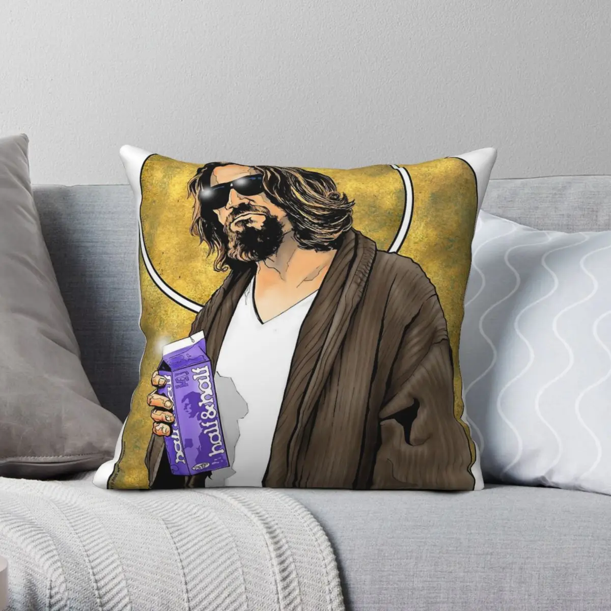 The Dude Big Lebowski Square Pillowcase Polyester Linen Velvet Creative Zip Decor Home Cushion Cover