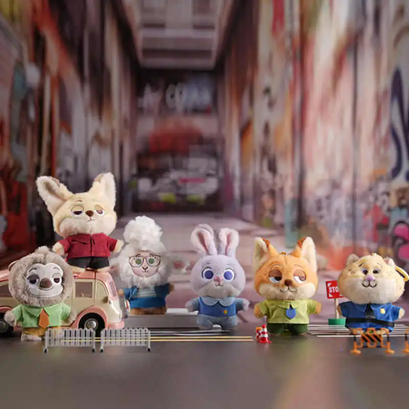 

Authentic Disney Potdemiel Honey Jar Zootopia Nick Judy Couple Pendants Plush Toys Gifts Stuffed Animal Collectible Dolls