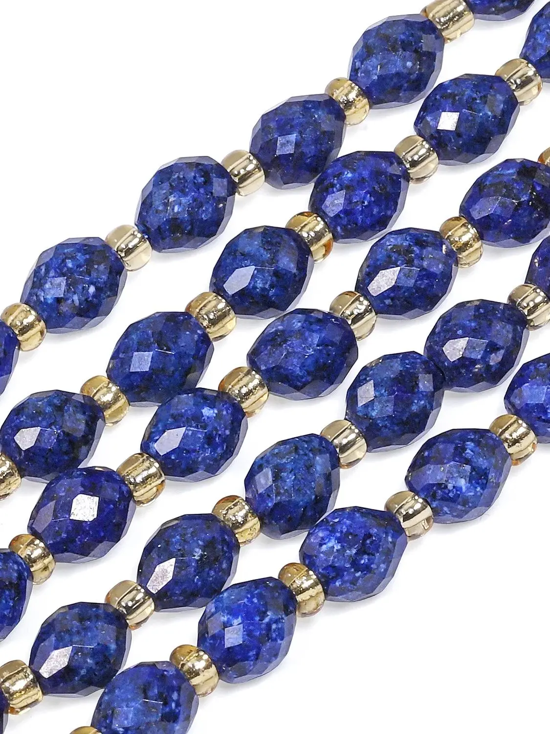 Koraliki Lapis Lazuli 5x6mm, fasetowane, owalne, luźne koraliki dystansowe do kolczyków wiszących, bransoletek, akcesoria do biżuterii damskiej. — 2