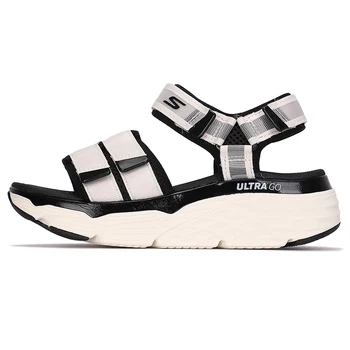 Skechers 여성용 두꺼운 밑창 스포츠 신발, 캐주얼 비치 슈즈, 벨크로 플랫폼 샌들 