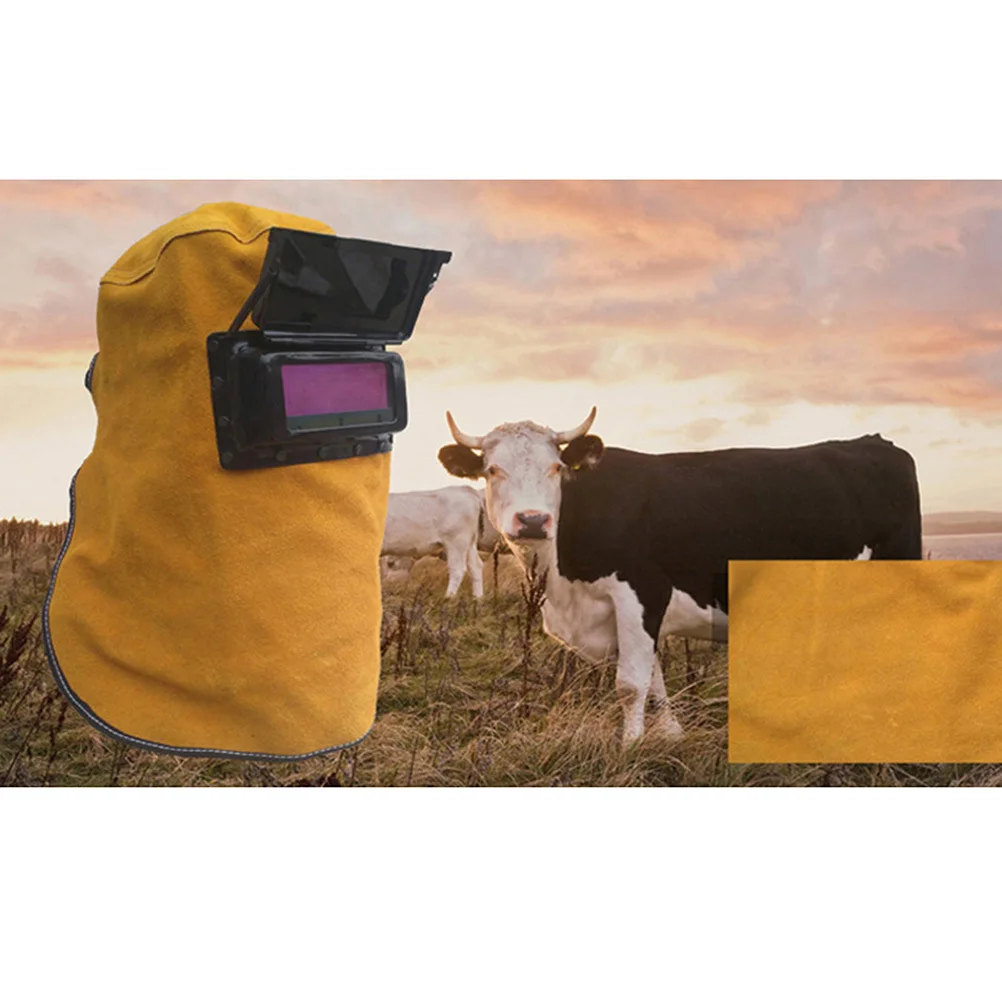

Cowhide Welding Solar Auto Darkening Screen Large Viewing Area Adjustable Size Welding Hood Grinding Cutting