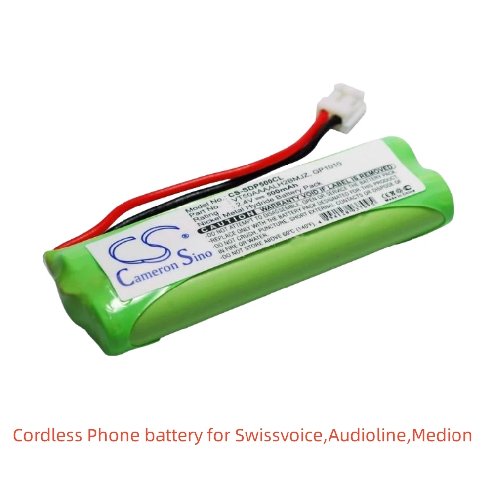 Ni-MH Cordless Phone battery for Medion,Audioline,Swissvoice,2.4v500mAh,DP500 Eco Plus Monza 480 Life S63065 etc MD82973 MD83024