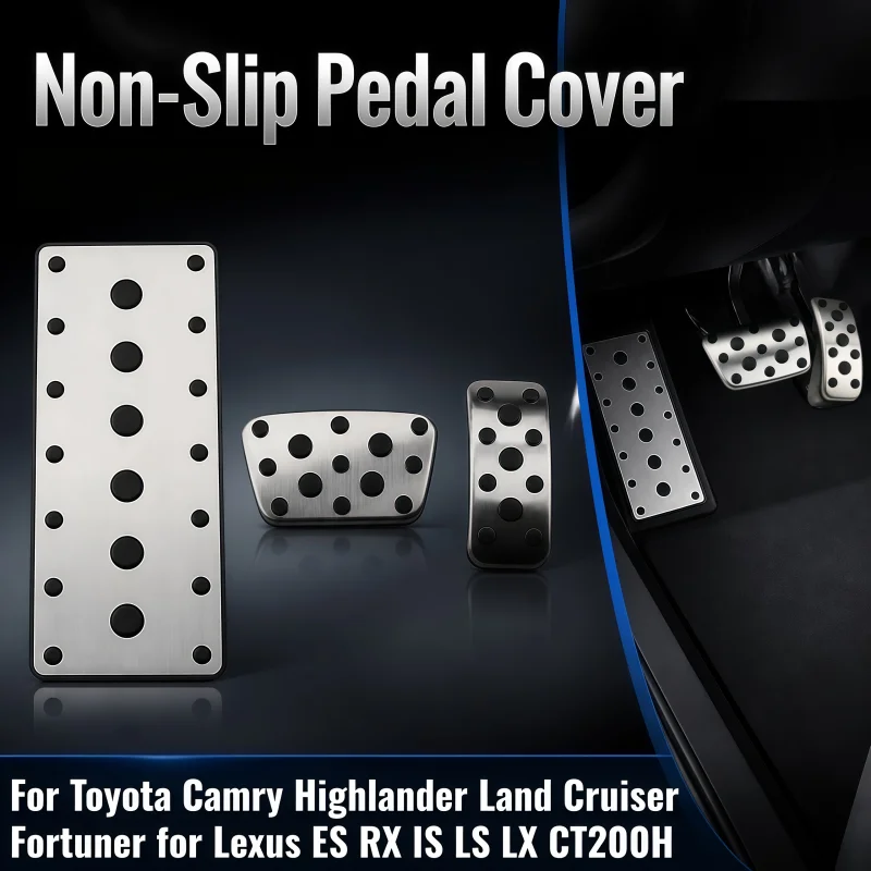 For Toyota Camry Highlander Land Cruiser Fortuner for Lexus ES RX IS LS LX CT200H AT Car Pedals Gas Brake Rest Pedal Pad Cover