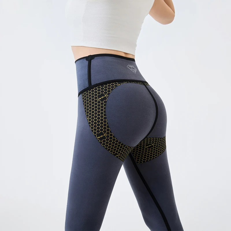 Autunno Inverno Vita alta Modellante Pantaloni Shark Donna Pilates Yoga Leggings sportivi casual Stretti Hip Lift Warm Plus Leggings in pile