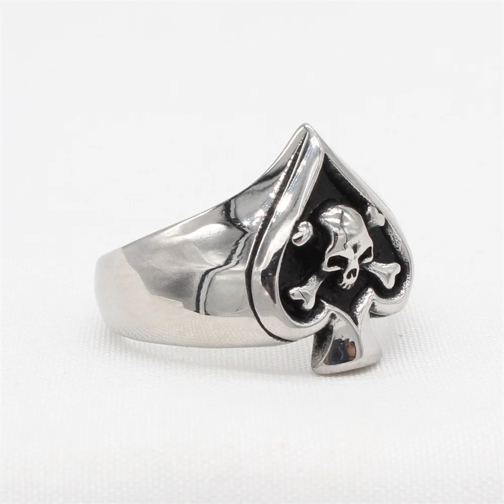 European and n personality Retro Spade magic man stainless steel ring
