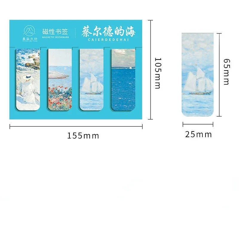 Imagem -06 - World Famous Pintura Magnetic Bookmark Antique Art Pasta Página para Leitores de Livros Monet Van Gogh Papelaria Supplies Pcs