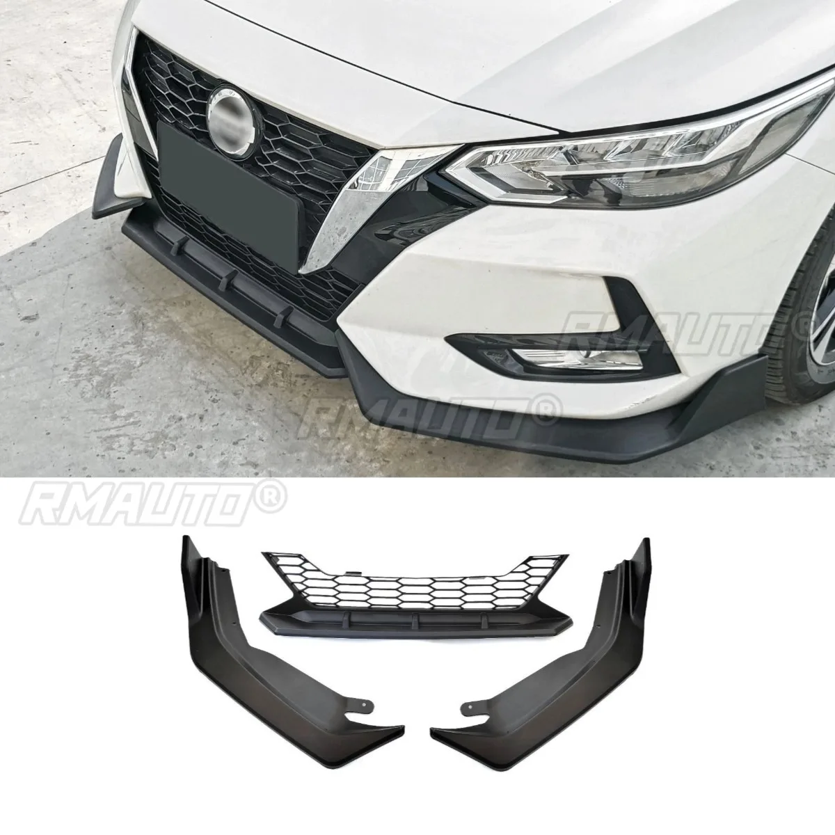 Car Front Bumper Lip Diffuser Spoiler Glossy Black Modification Part for Nissan Sylphy 2020-2022 Protector Car Accessories