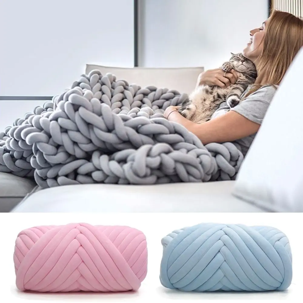 250/500g Velvet Thick Super Bulky Chunky Yarn Hand Knitting Woven Thread Basket Blanket Carpets Giant Yarn DIY Hand-knit Blanket
