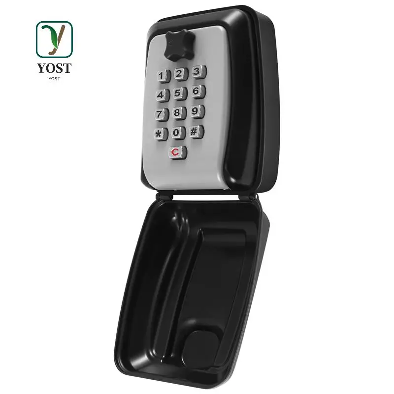 

Ящик для ключей YOST, настенный большой ящик для ключей, безопасный водонепроницаемый уличный ящик для ключей с 12-кодом, нержавеющий, устойчивый к атмосферным воздействиям, сверхпрочный ключ
