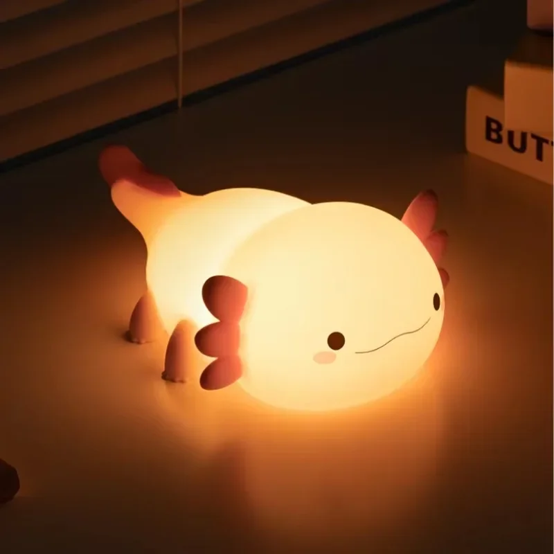 

Baby sleeping salamander silicone night light touch control blunt mouth night light children's nursery night
