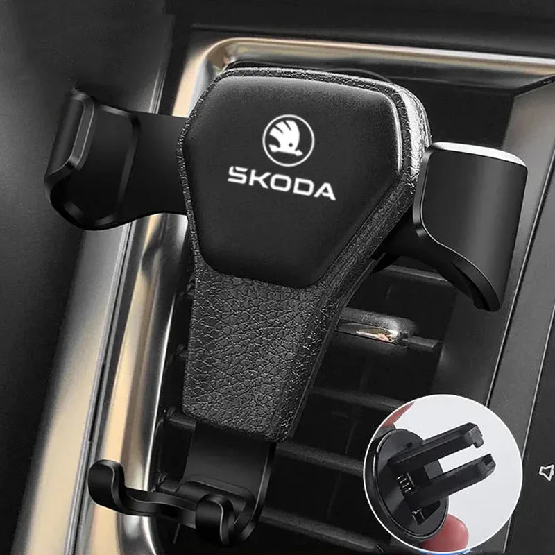 Gravity Car Phone Holder Air Vent Clip Cell Phone Stand Support For Skoda Fabia Superb Yeti Rapid Kodiaq Kamiq Karoq Octavia Mk3