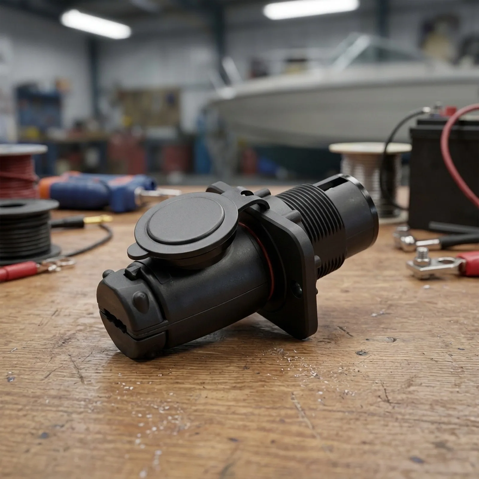 70A Waterproof Trolling Motor Connector Socket 12-48V For 2 Or 3 Wire Boat Marine Electrical Receptacle High Current