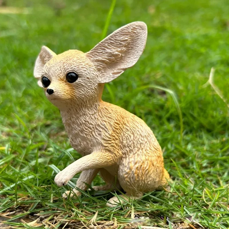 Realistic Figurine Set of Wild Animal Models Featuring Fennec Fox and Fennec Fox Ears for Children\'s Toy Display