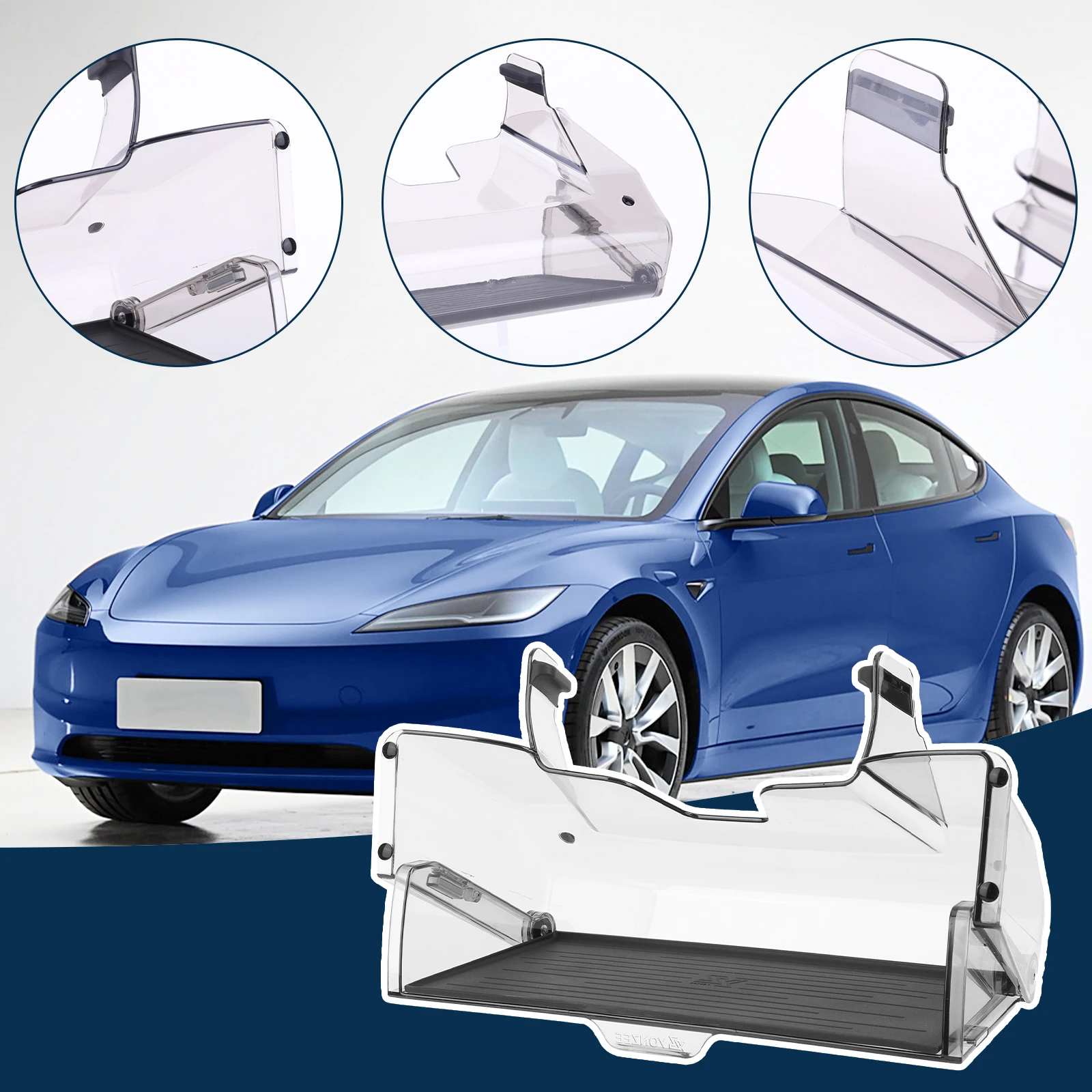 

Magnetic Center Console Organizer Tray Sunglass Phone Caddy Dashboard Organizer for Tesla Model 3 Model Y Interior Accessories