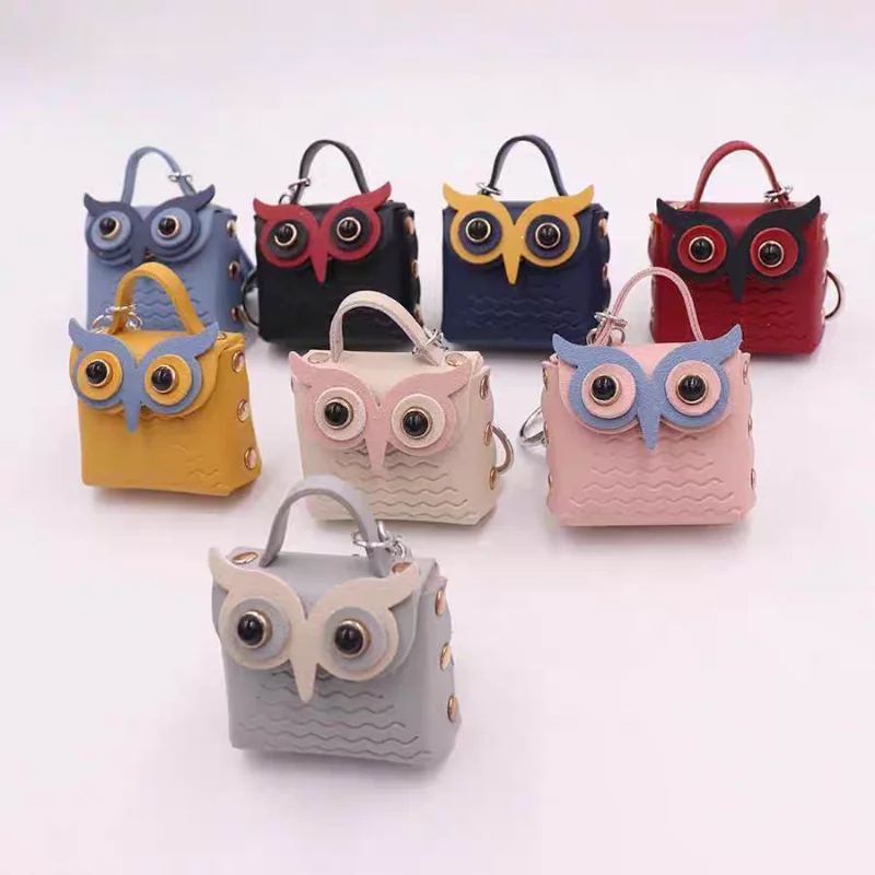 

Cute Owl Coin Purse Mini Car Keyring School Bag Accessories For Women Keychain Pu Leather Wallet Fashion Couple Key Holder Gifts