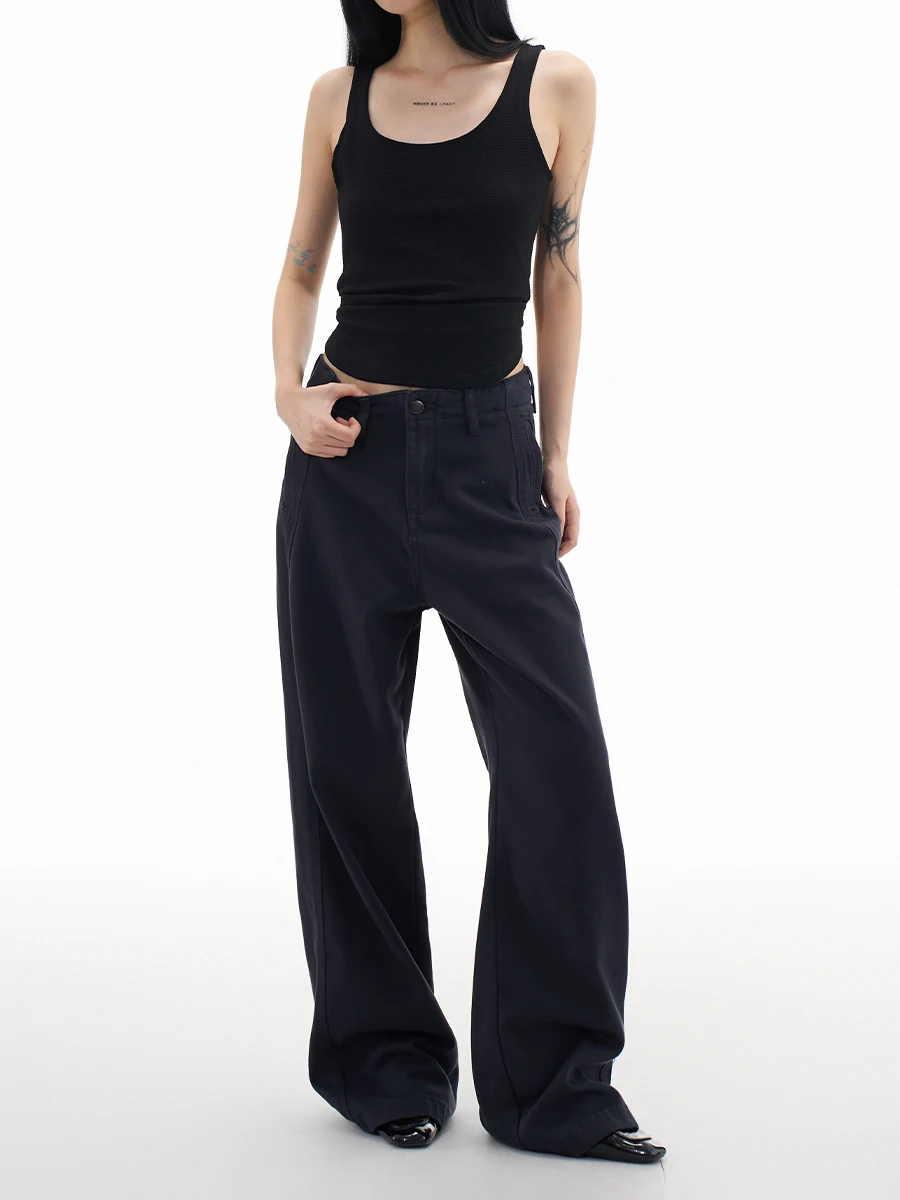 

ZHISILAO New Black Wide Leg Jeans Women Vintage Casual Straight Denim Pants Streetwear Autumn Winter 2025