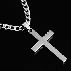 925 Sterling Silver Cross Necklace for Men Women 5mm Stainless Steel Durable Cuban Crucifix Pendant Necklace Jewelry