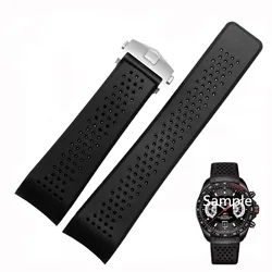 Natural Rubber Watchband For TAG HEUER GRAND CARRERA wristband Waterproof Sport Strap 22mm 24mm Soft Silicone Watch Bracelet