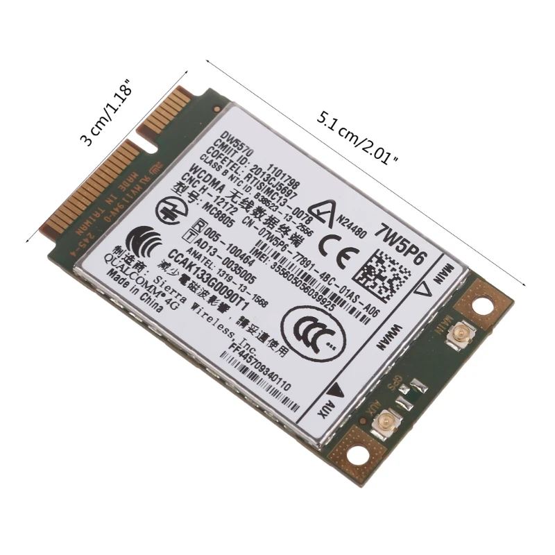 MC8805 DW5570 7W5P6 HSPA+ Scheda WWAN per adattatore wireless per computer E5440 E6440